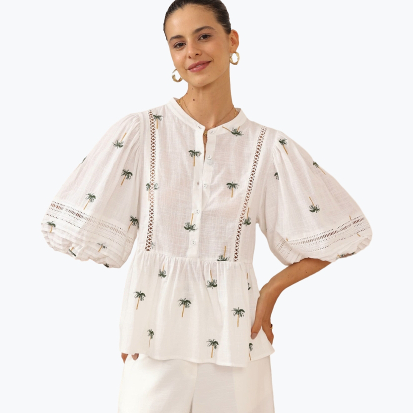 White Iris Maxi Cotton Top