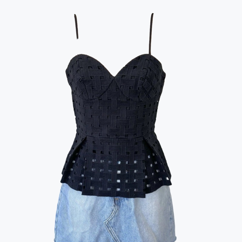 Black Alannah Hill Cotton Top