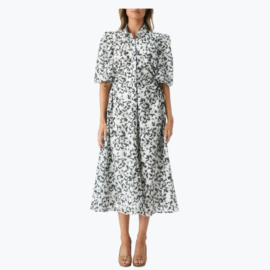 White Bardot Viscose Long Dress