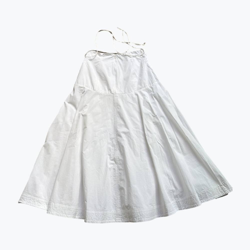 White Alemais Cotton Knee Length Dress