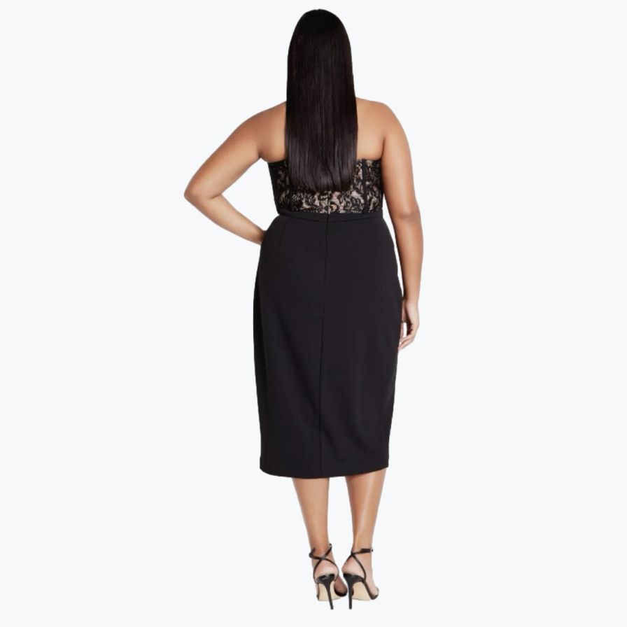 Black City Chic Polyester Knee Length Dress