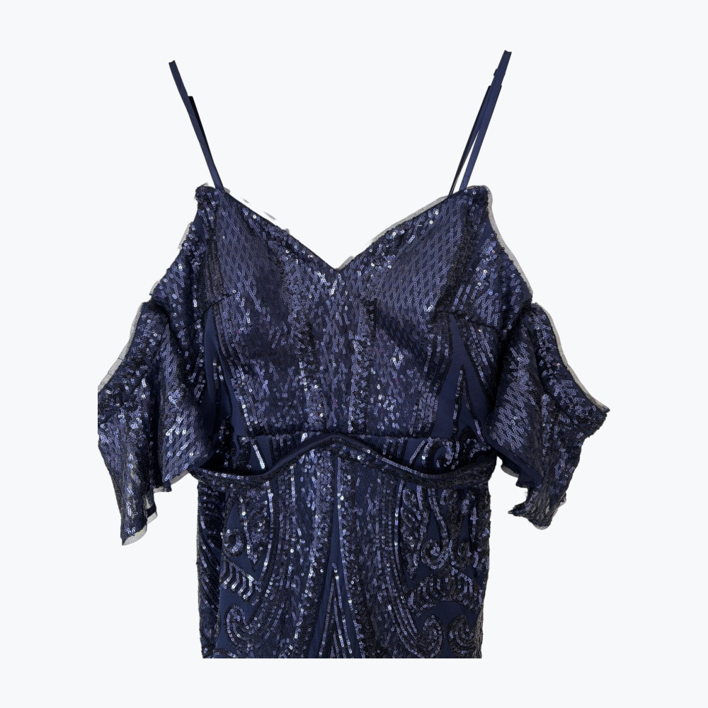 Navy Bariano Rayon Long Dress