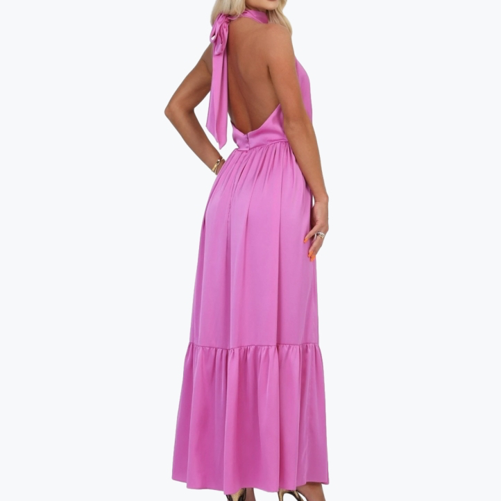 Pink Steele Linen Long Dress