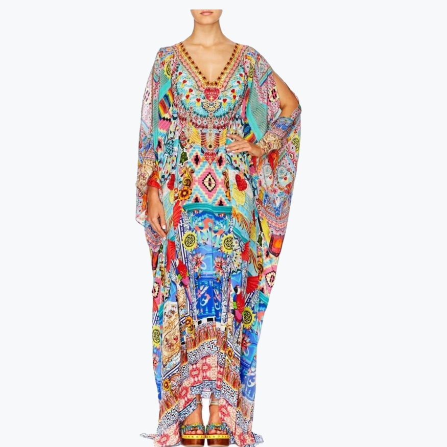 Aqua Camilla Silk Long Dress