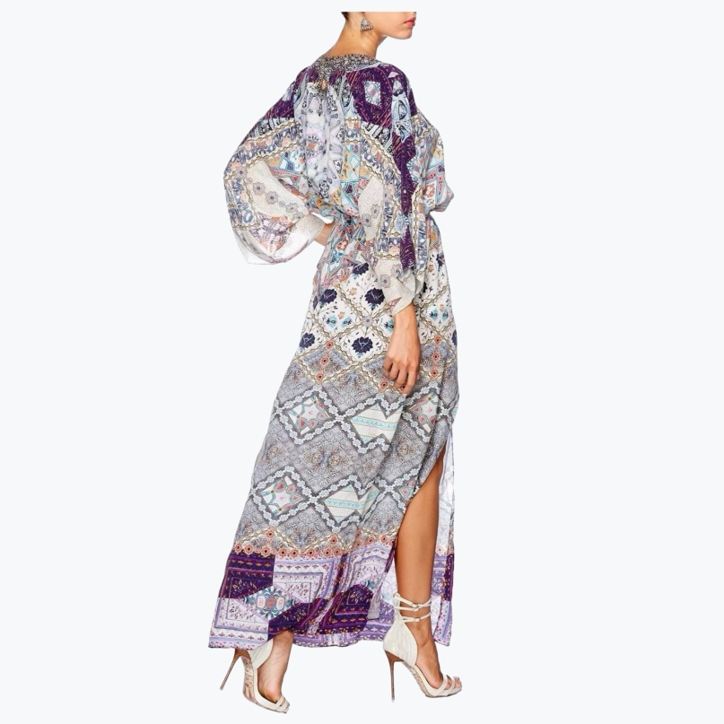 Grey Camilla Silk Long Dress