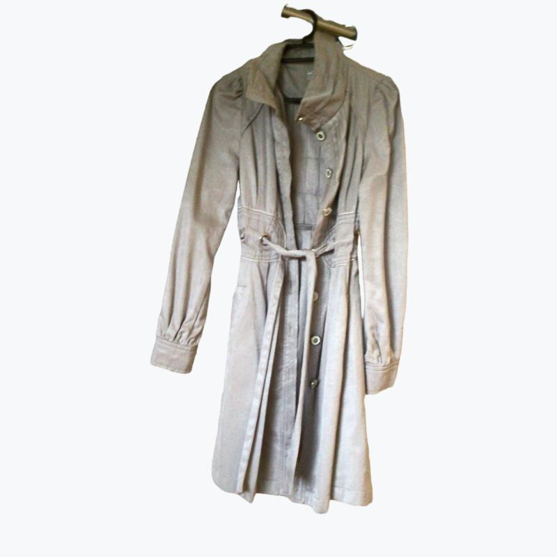 Grey Demand Cotton Long Coat