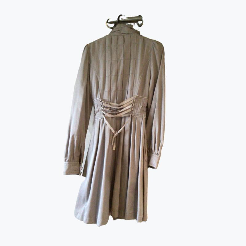 Grey Demand Cotton Long Coat