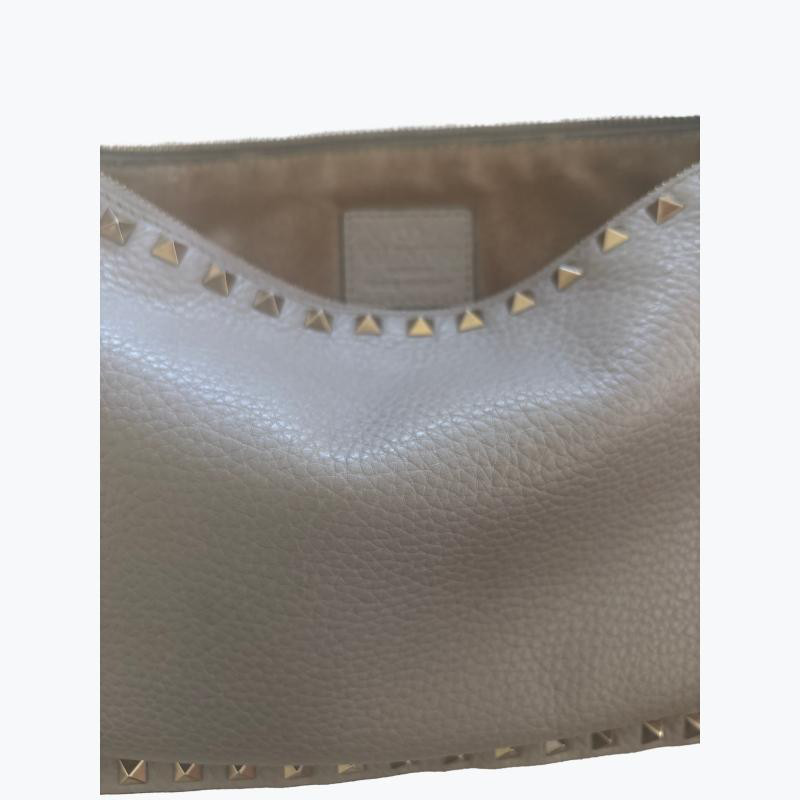 Silver Valentino  Leather Clutch Bags