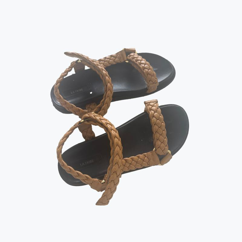 Camel La Tribe Leather Sandals