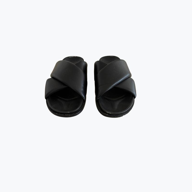 Black Assembly Leather Sandals