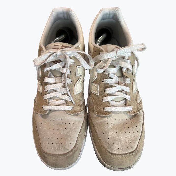 Cream New Balance Leather Casual Sneakers