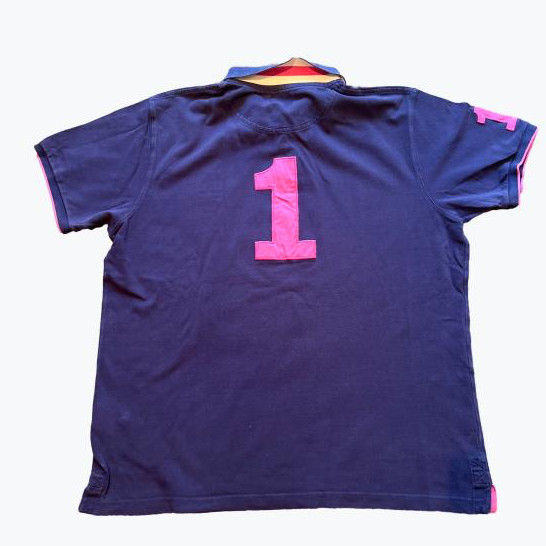 Navy Hackett London Cotton Polo Short Sleave