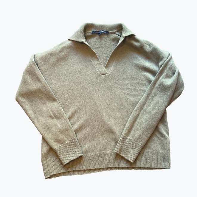 Khaki French Connection Polyester, Wool Knit Top