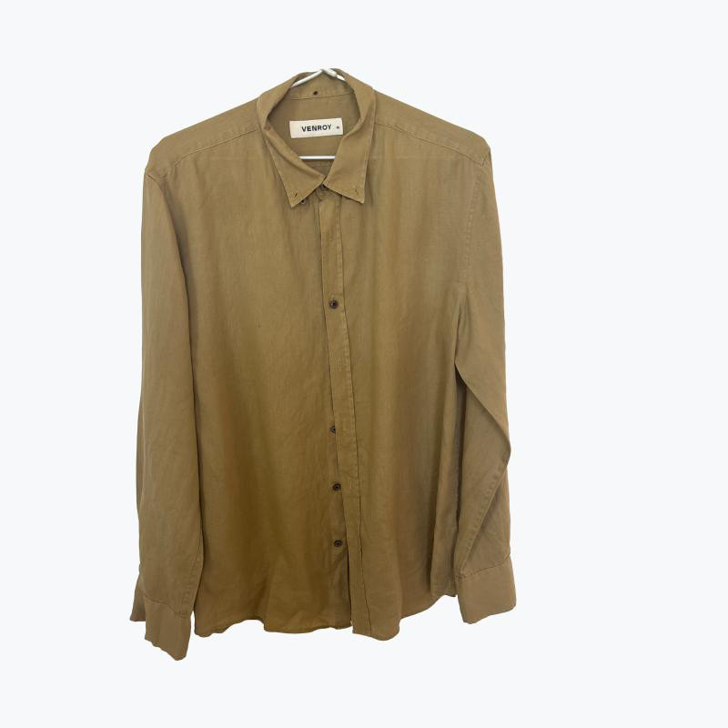 Camel Venroy Linen Casual Shirt