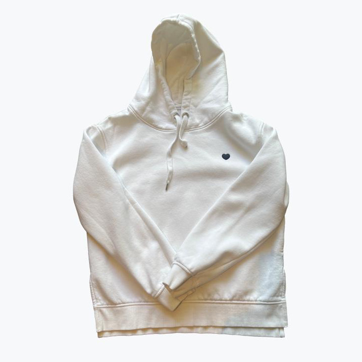 White Opus Cotton Hoodie Top