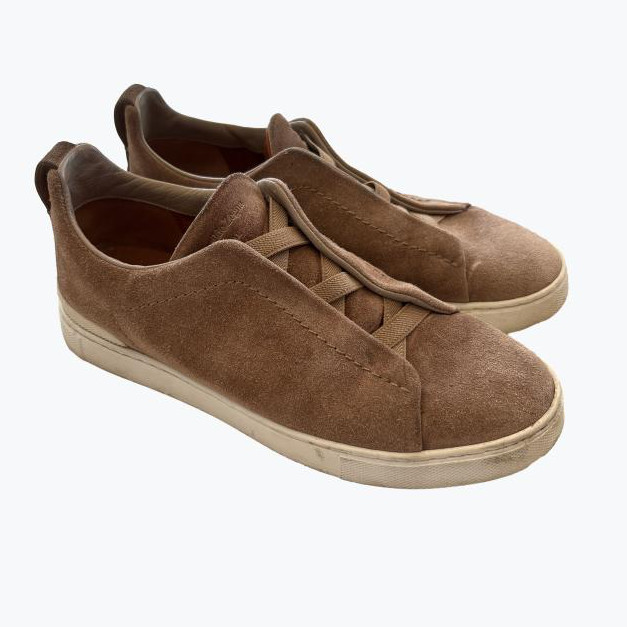 Camel Ermenegildo Zegna Suede Boat Shoes