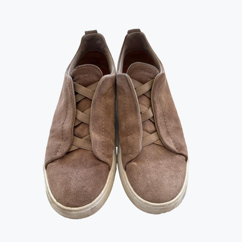Camel Ermenegildo Zegna Suede Boat Shoes