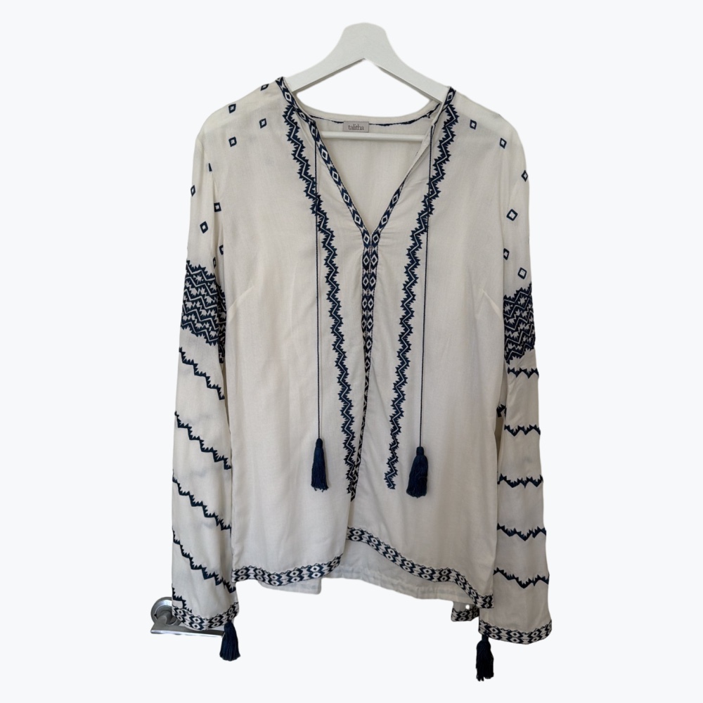 White Talitha Cotton Kaftan Top