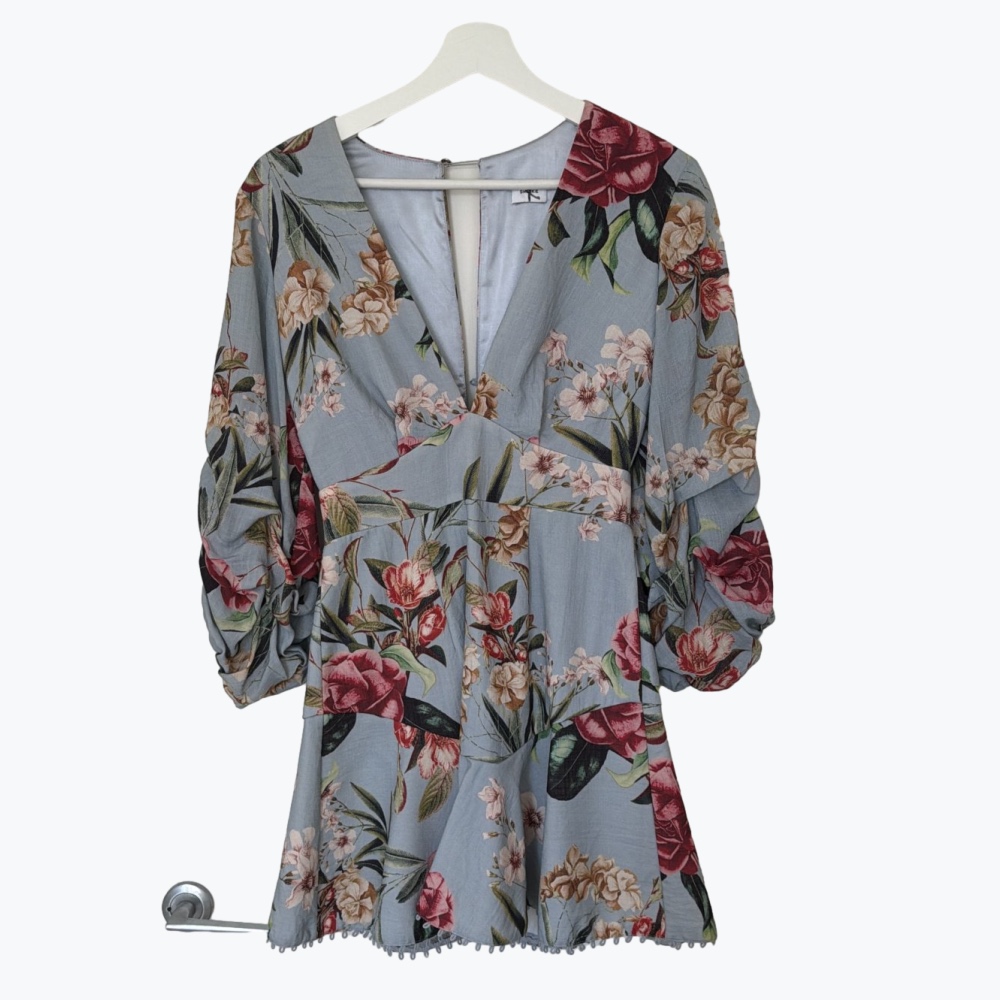 Pastel Blue Sheike Polyester Mini Dress