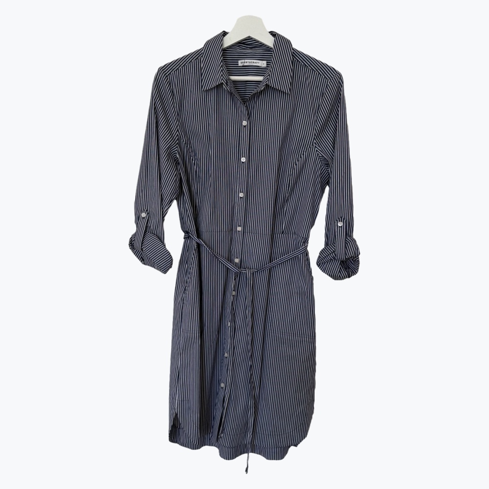 Navy Sportscraft Cotton Long Dress
