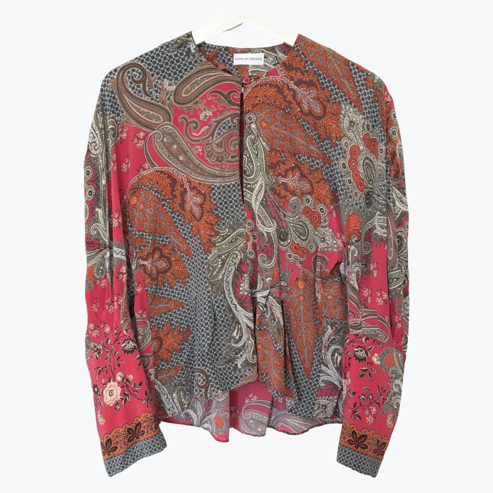 Burgundy Scanlan Theodor Silk Blouse