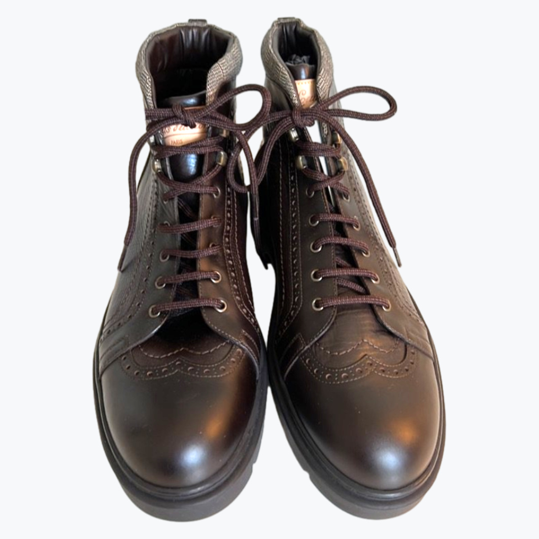 Brown Louis Vuitton Leather Lace Up Shoes