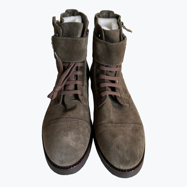 Khaki Louis Vuitton Suede Boots Shoes