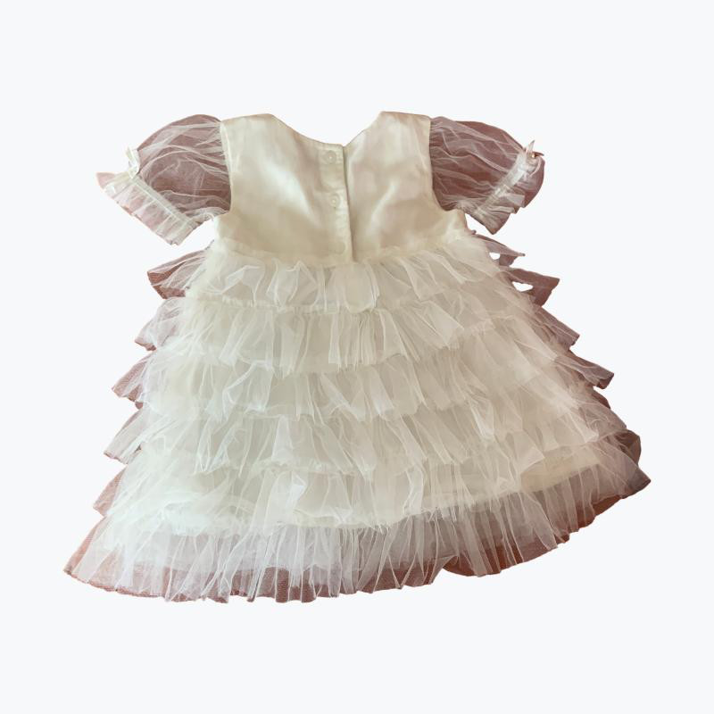 White Tutu Du Monde Polyester Baby Girls Plain Dress
