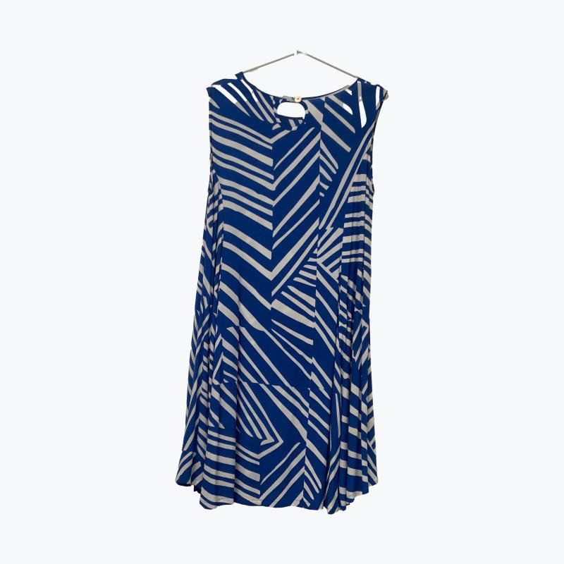 Blue Mr Zimi Polyester Knee Length Dress